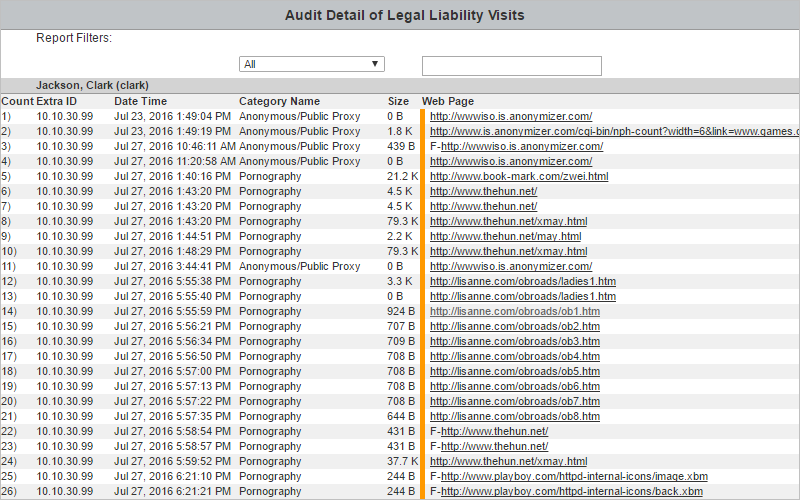 Cyfin User Legal Liability Report